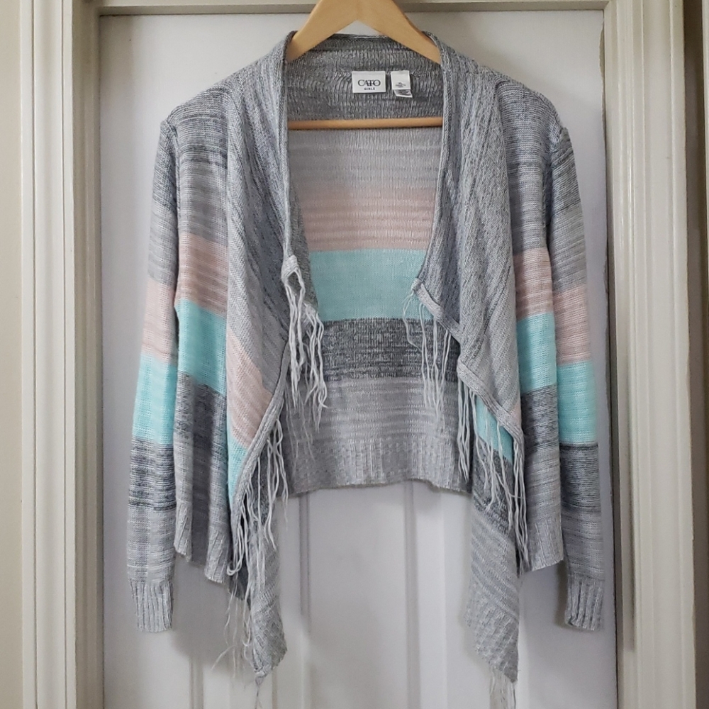 Cato Girls Waterfall Tassel Fringe Cardigan
